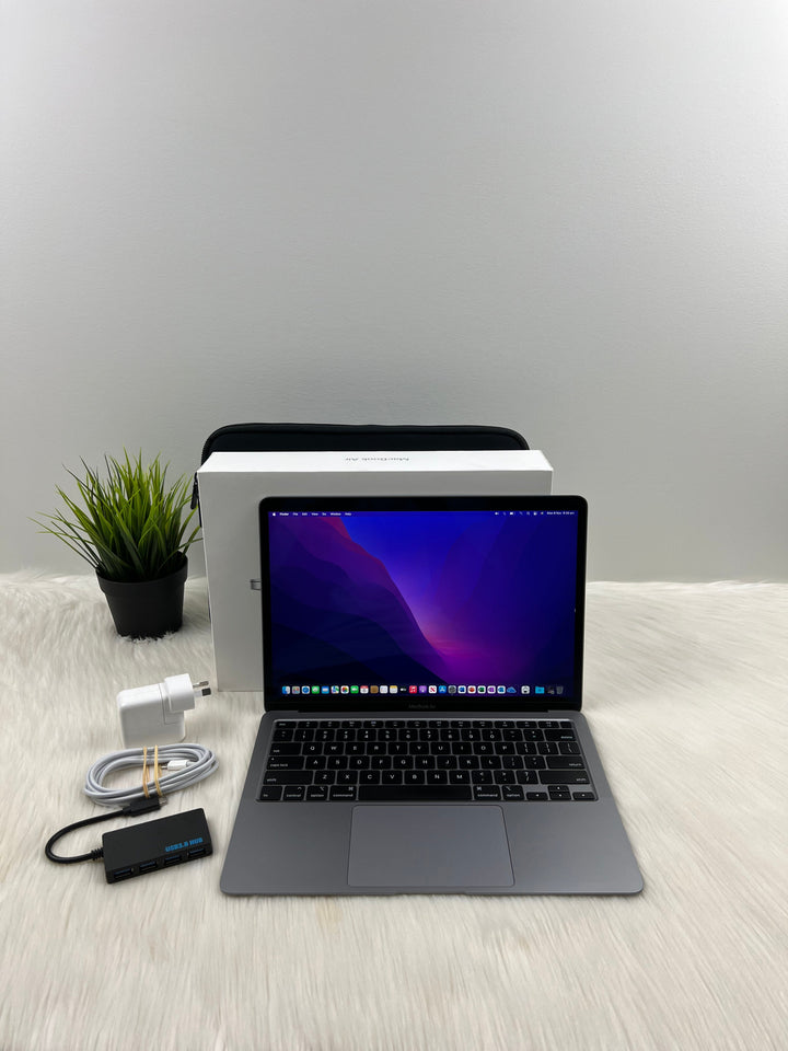 2020 MacBook Air M1-Chip SpaceGrey (256GB SSD, 8GB RAM) w/ 6 Months Warranty & Accessories